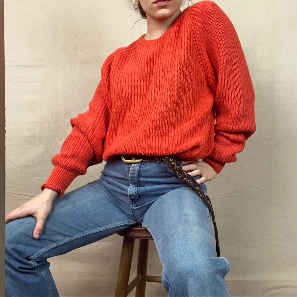 Oversized bright orange sweater